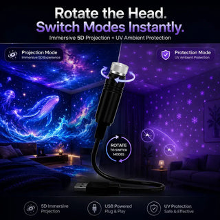 NebulaTide – 5D Galaxy & Ocean Projector Night Light for Bedroom & Car
