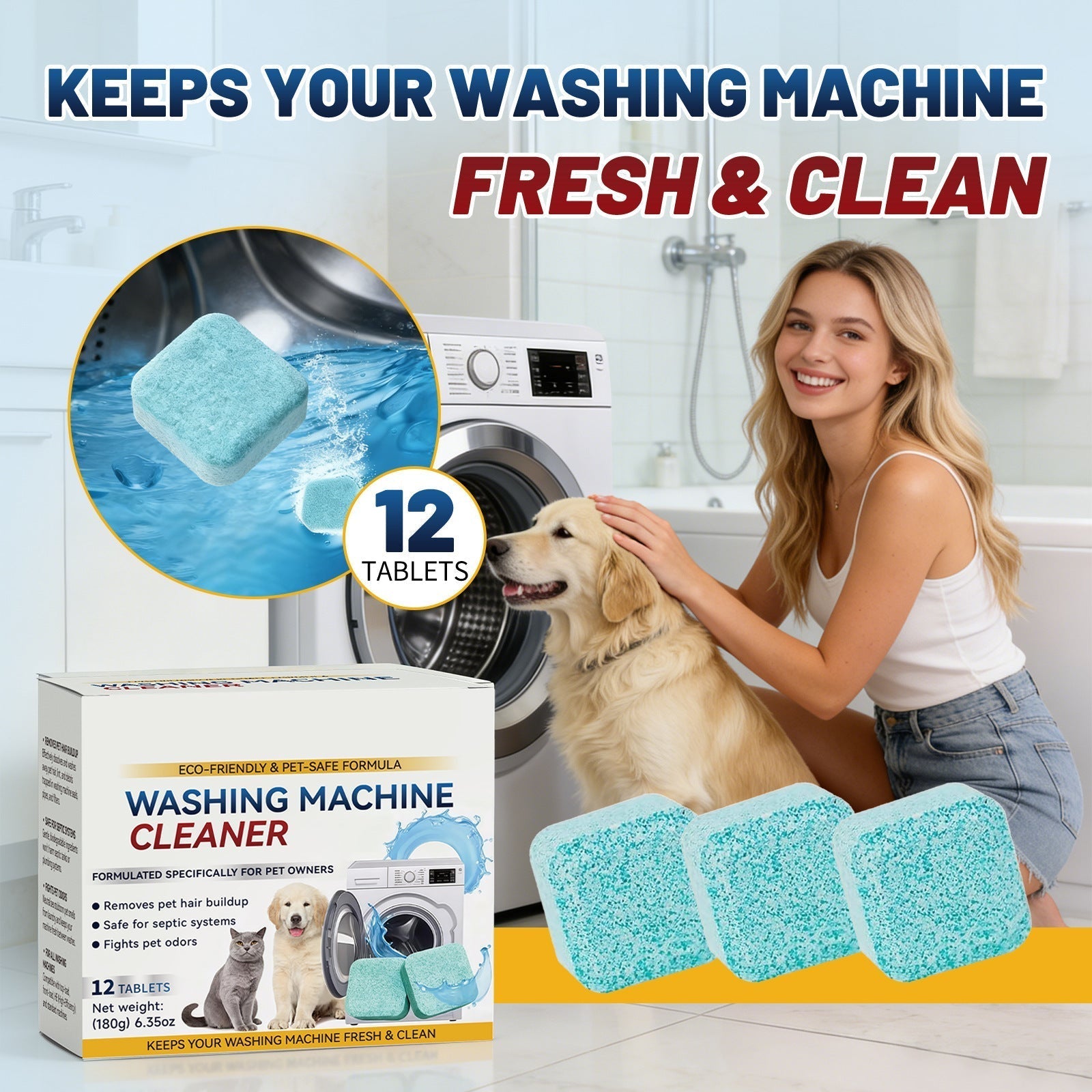 WasherRevive – Effervescent Deep Cleaning Tablets for Washing Machines