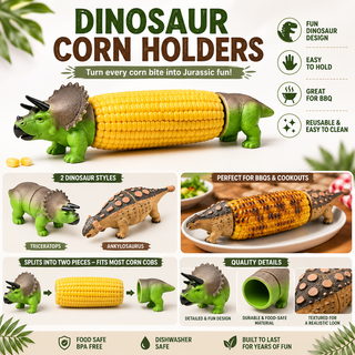 DinoCob – Cute Dinosaur Corn Holders with Stainless Steel Pins