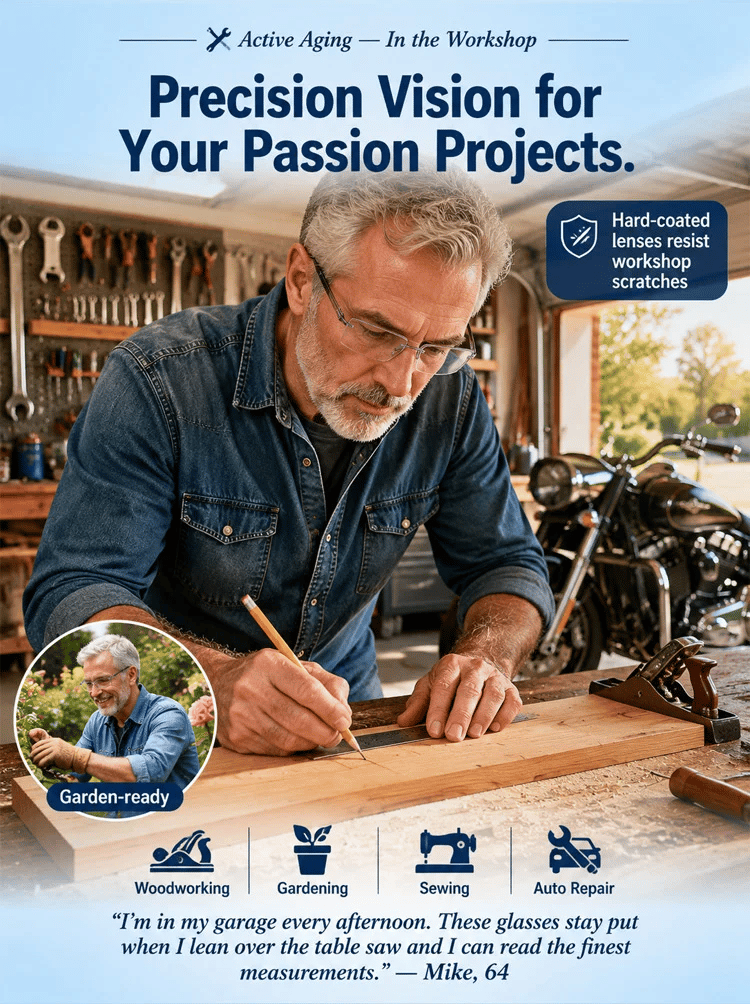 ClearShift – Progressive Photochromic Diamond-Cut Reading Glasses