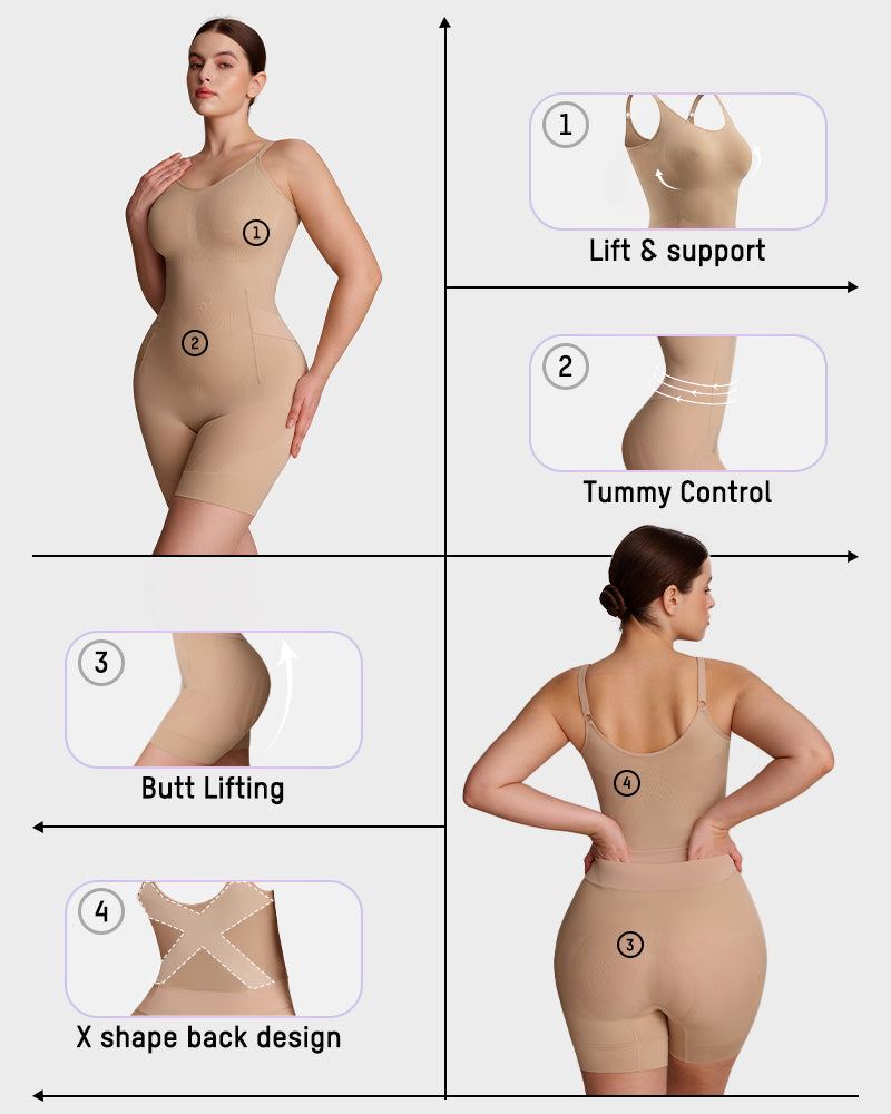 SculptEase – All-in-One Sculpting Bodysuit with Pull-Away Back Panel