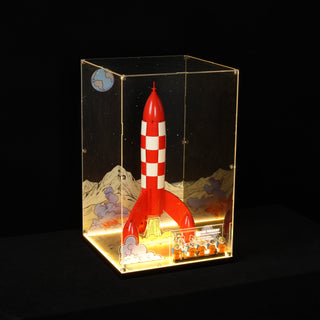 LunarGlow – LED Acrylic Display Case for LEGO® Ideas 21367 Tintin® Moon Rocket (LEGO® Set Not Included)
