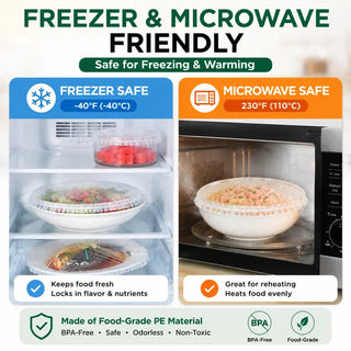 StretchSeal – 100 Disposable Stretch Food Covers for Bowls & Plates