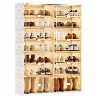 ClearStack – Foldable Shoe Organizer with Magnetic Doors