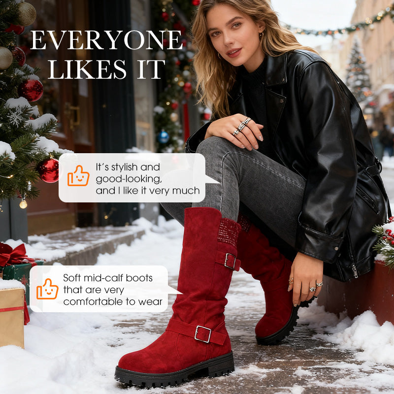 CozyCuff – Women's Slouchy Mid-Calf Boots