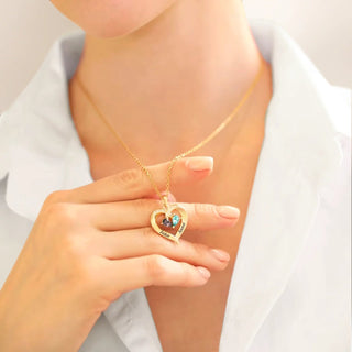 AlwaysYours – Personalized Birthstone Heart Necklace