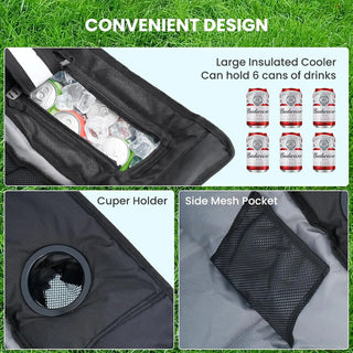 MoonRock – Padded Folding Camping Rocker with Cooler & Cup Pockets