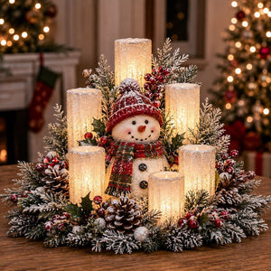 🌲YuleGlow – Christmas Lighted Centerpiece with Flameless Candle Glow