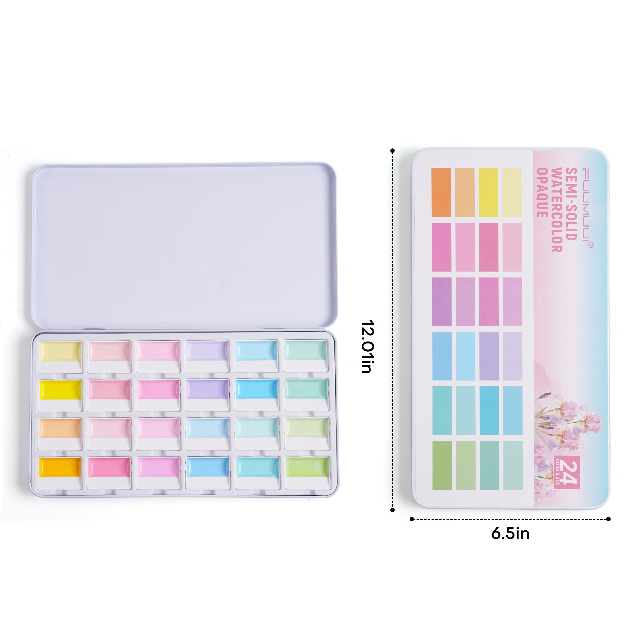 MacaronMuse – 24-Color Opaque Semi-Solid Watercolor Paint Set