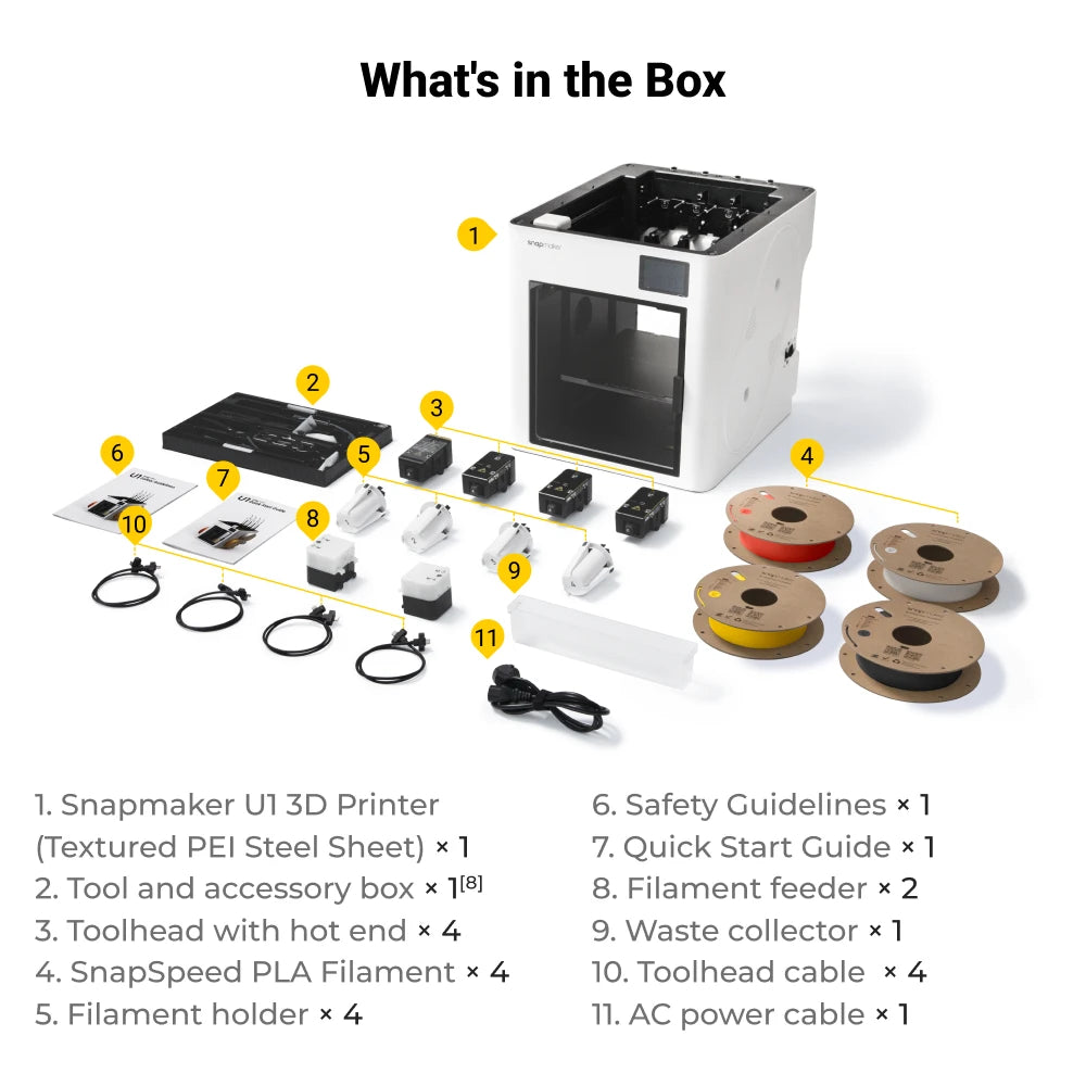 SnapmakerU1 – Four-Toolhead Toolchanger 3D Printer for Multicolor Printing