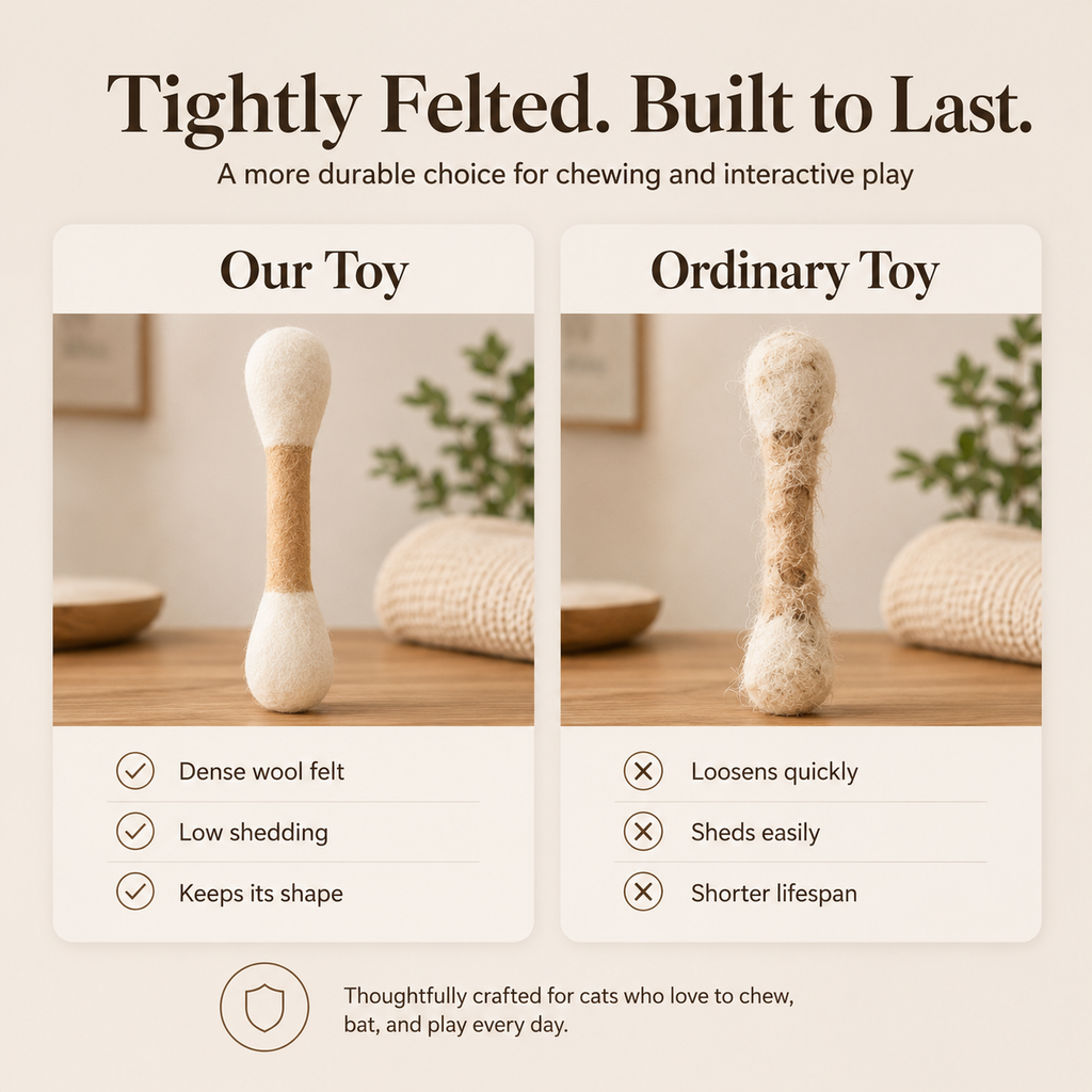 FeltSwab – Double-Ended Wool Cat Toy