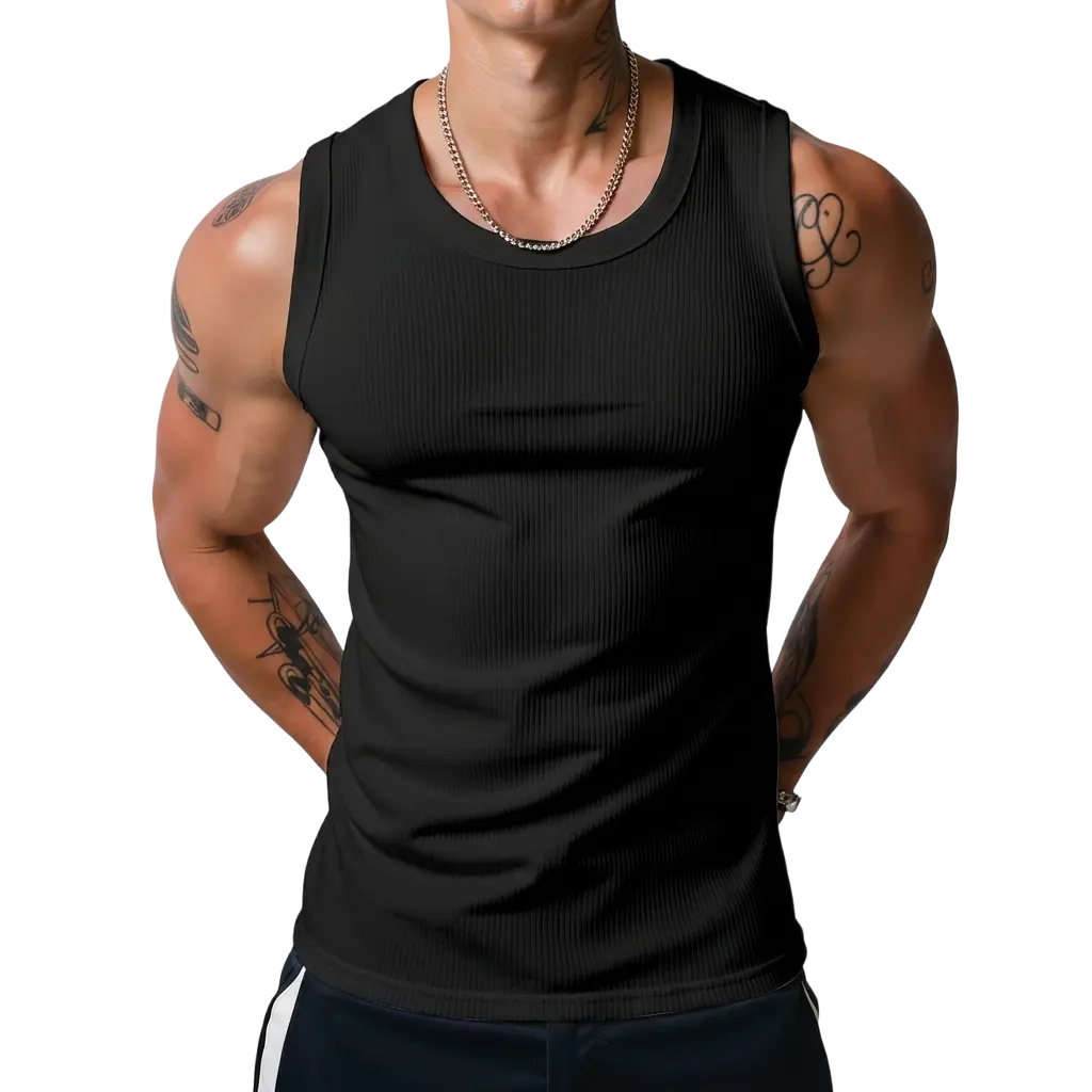RibFlex – 💝💝 Men's Wide Strap Ribbed Tank Top