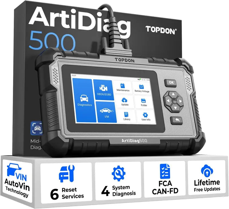 DiagPilot – TOPDON ArtiDiag500 4-System OBD2 Car Diagnostic Scanner with 6 Reset Functions, AutoVIN & Live Data