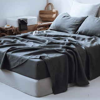 LinenDrift – 100% Linen 4-Piece Bed Sheet Set, Breathable & Moisture-Wicking