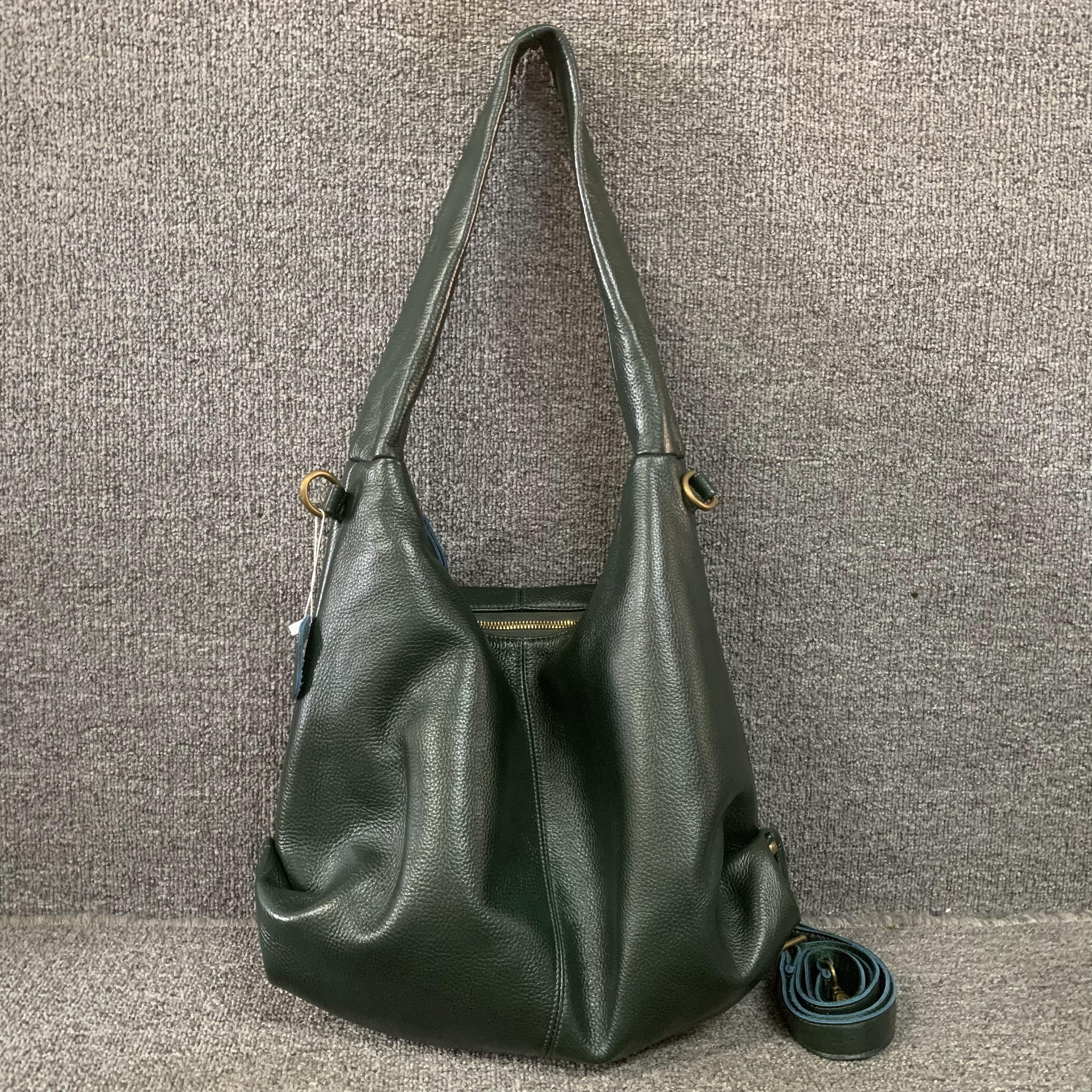 SoftDrape – Genuine Leather Hobo Tote Shoulder Bag