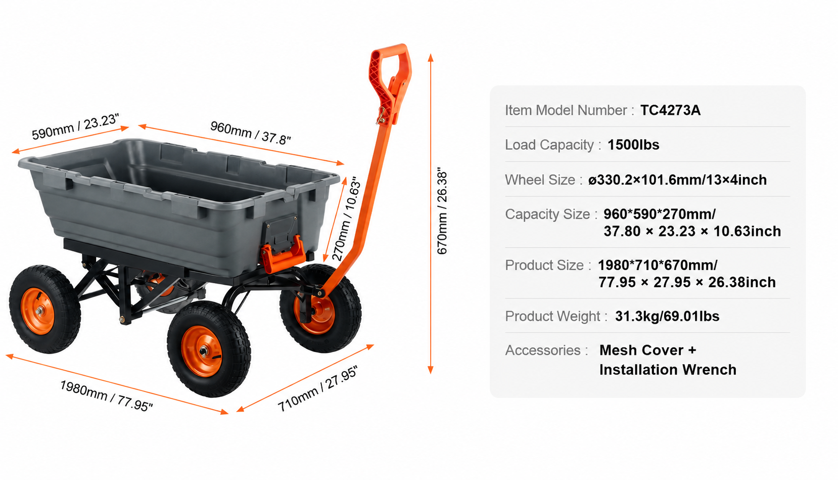 HaulMate – Heavy-Duty Poly Garden Dump Cart