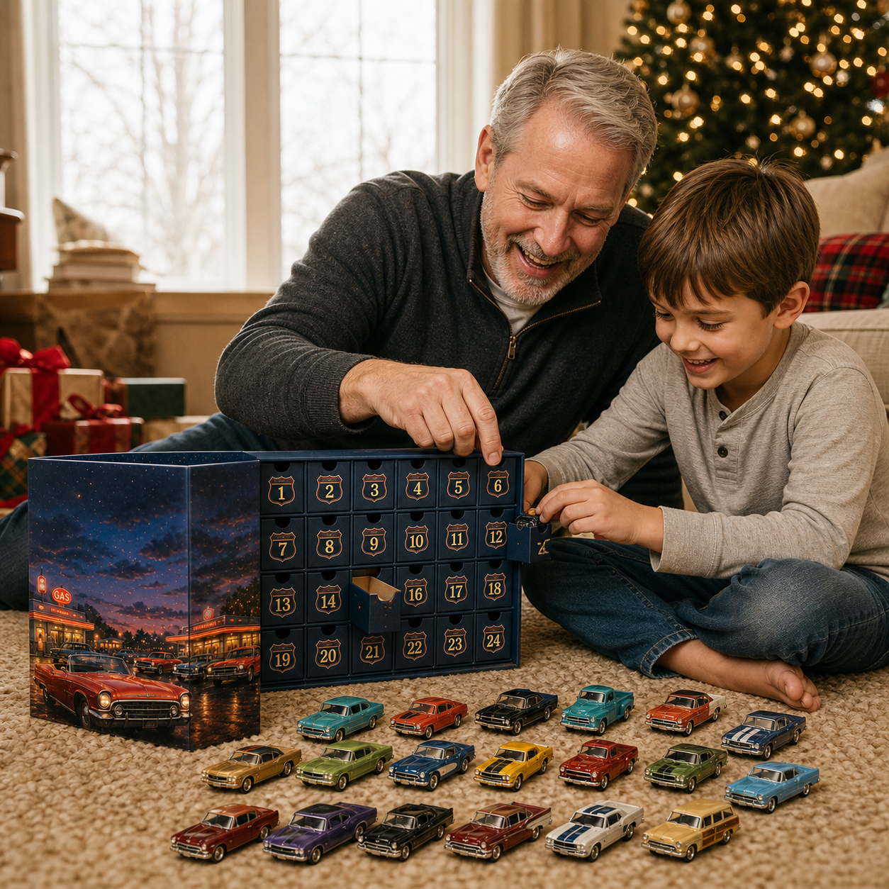 Classic American car themed Advent Calendar experience