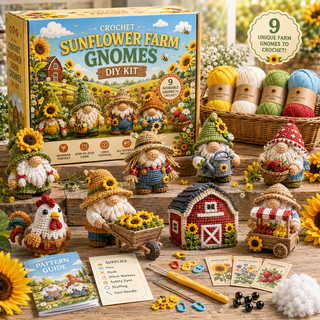 🧶 GnomeWonder – 9-Piece Fantasy Crochet DIY Kit