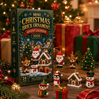 BrickNoel – ⏳🎄 24-Day Mini Christmas Brick Ornament Advent Calendar with Hanging Loops 🧱