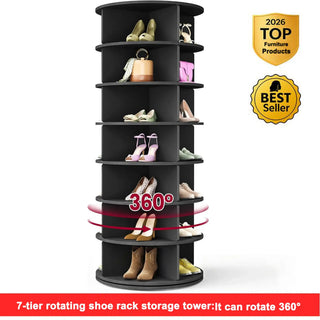 ShoeSpin – 360° Rotating Shoe Storage Tower