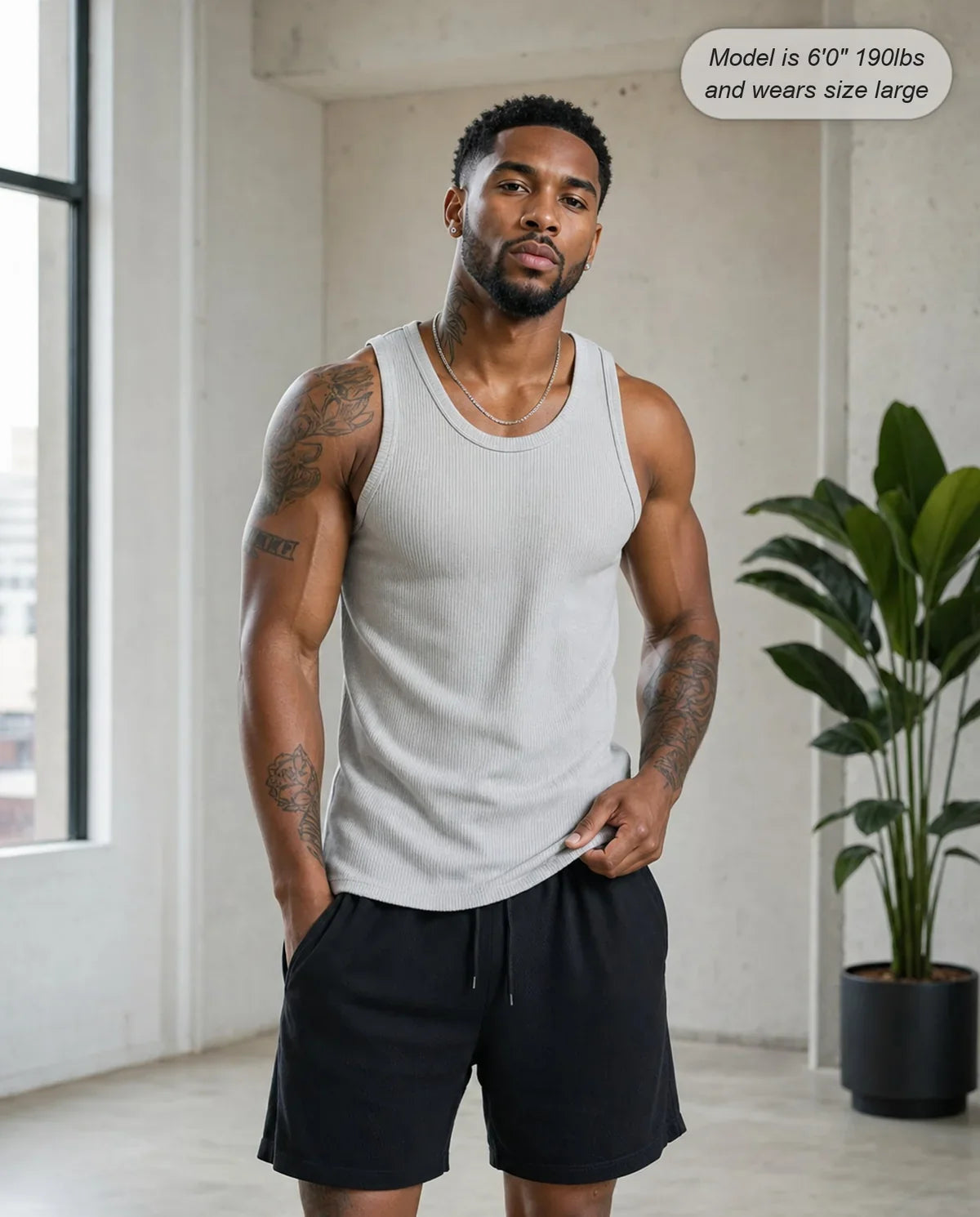 RibFlex – 💝💝 Men's Wide Strap Ribbed Tank Top