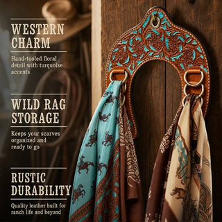 RagShoe – 🔥 Handcrafted Leather Horseshoe Wild Rag Holder | Western Scarf & Bandana Organizer 📦