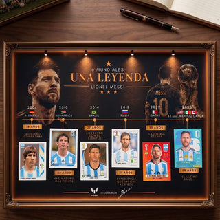 Lionel Messi "Una Leyenda" Luxury LED Shadow Box – 6x World Cup Career Evolution Frame (2006-2026)