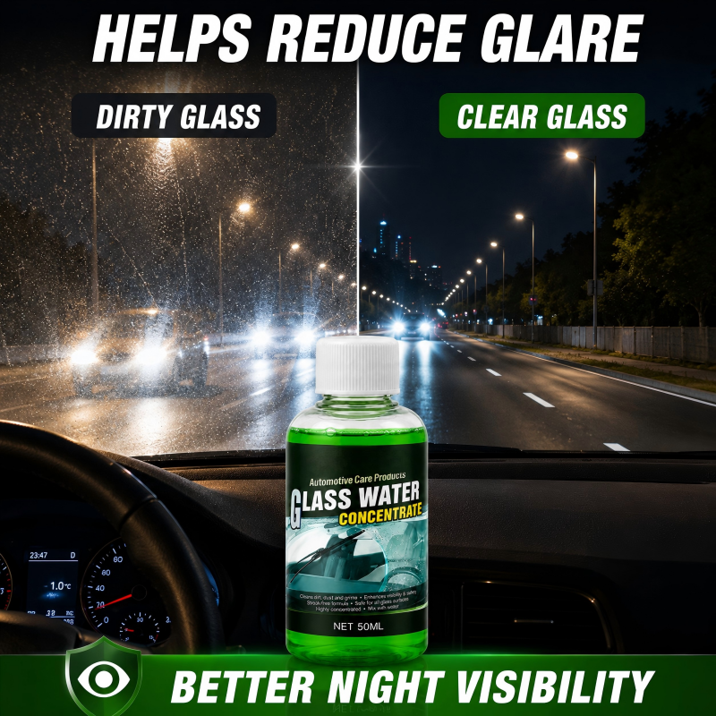 ClearDrive – 🥳💧✨Glass Concentrate: 10 ml Makes 1 L, Cuts Bugs & Grime, Streak-Free 🚗💪
