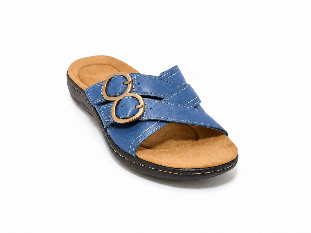SoftStride – Women’s Leather Slide Sandals for All-Day Comfort