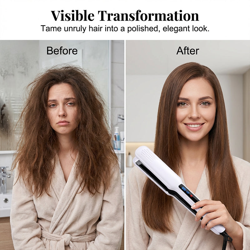 SilkGlide – ✨💇‍♀️ 2-in-1 Hair Straightener and Curler with Negative Ionic Care