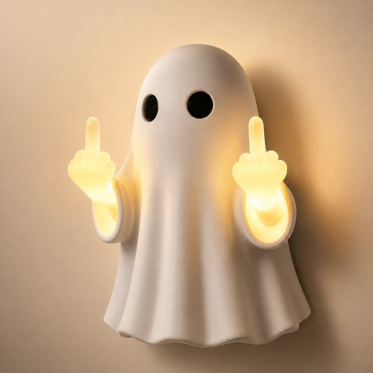 GrudgeGlow – Middle Finger Ghost Wall Night Light