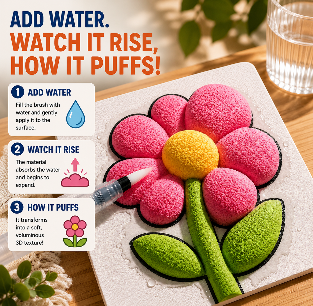 PuffMagic – ✨3D Puff-Effect Textured Craft Paper ✈️