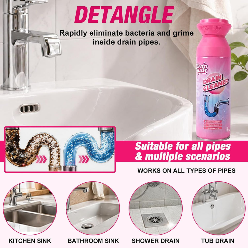 DrainBloom – Foaming Drain Cleaner for Kitchen & Bathroom Drains