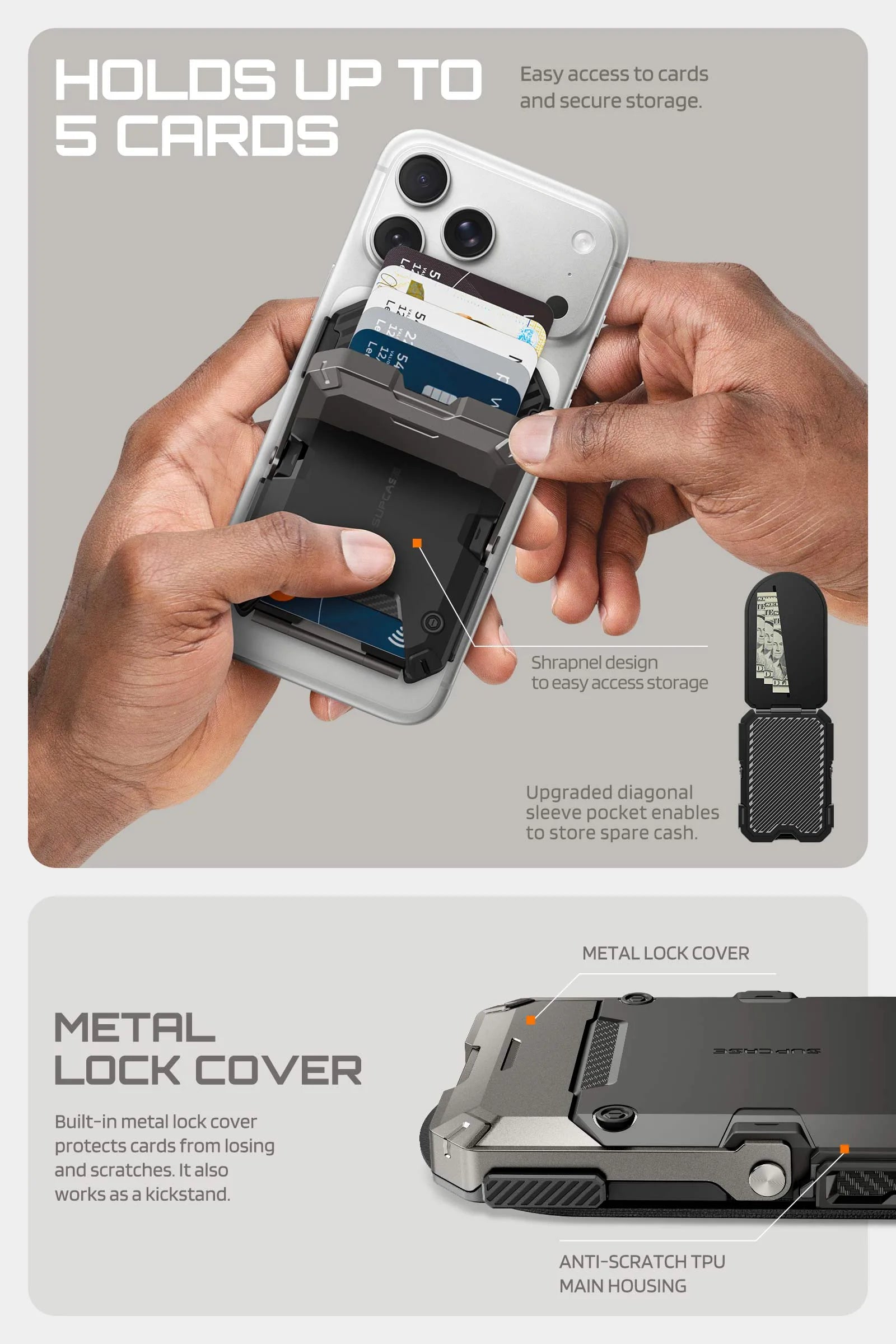 TrackFlip – Trackable Magnetic Wallet with Stand