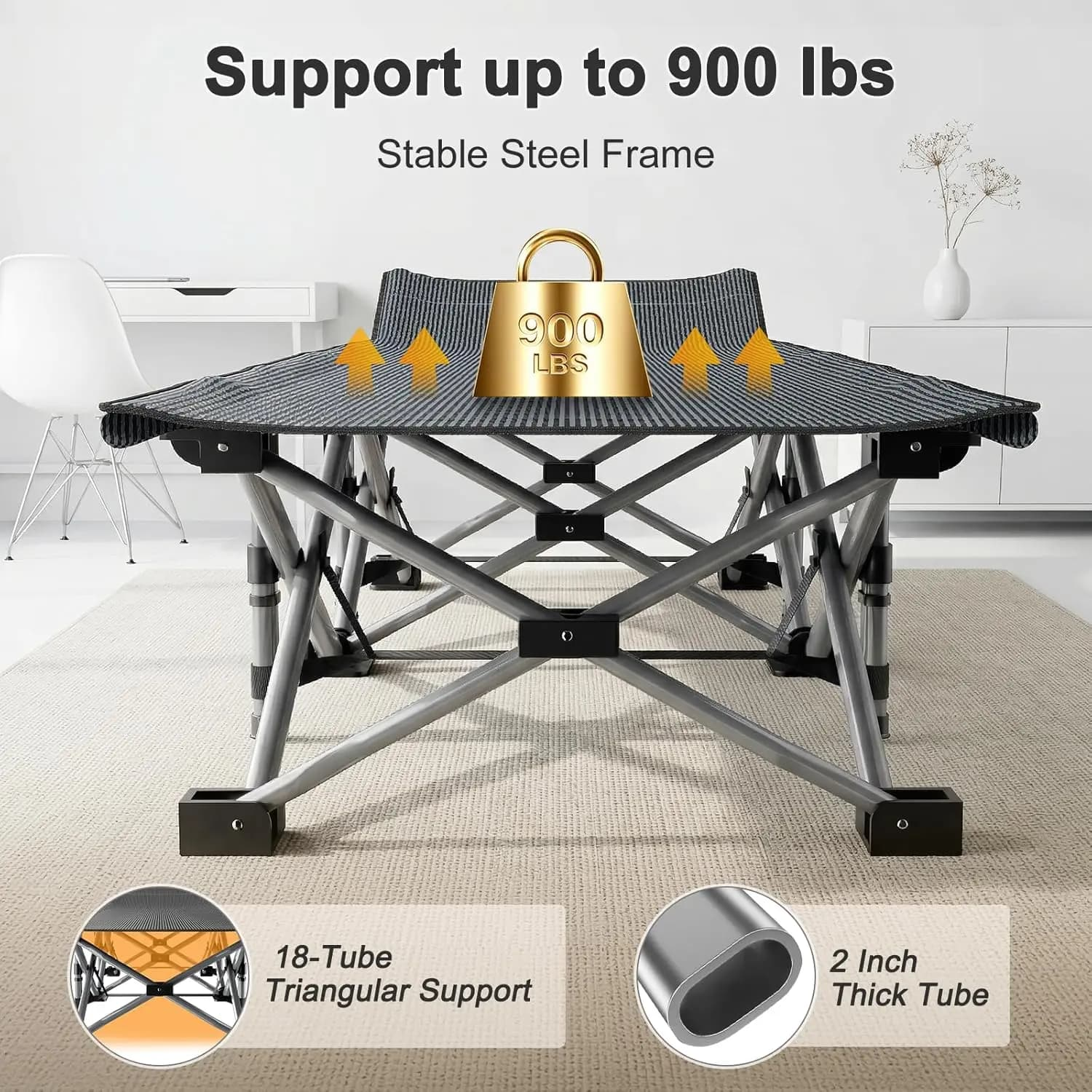 RestFold – Heavy-Duty Folding Camping Cot with Mattress