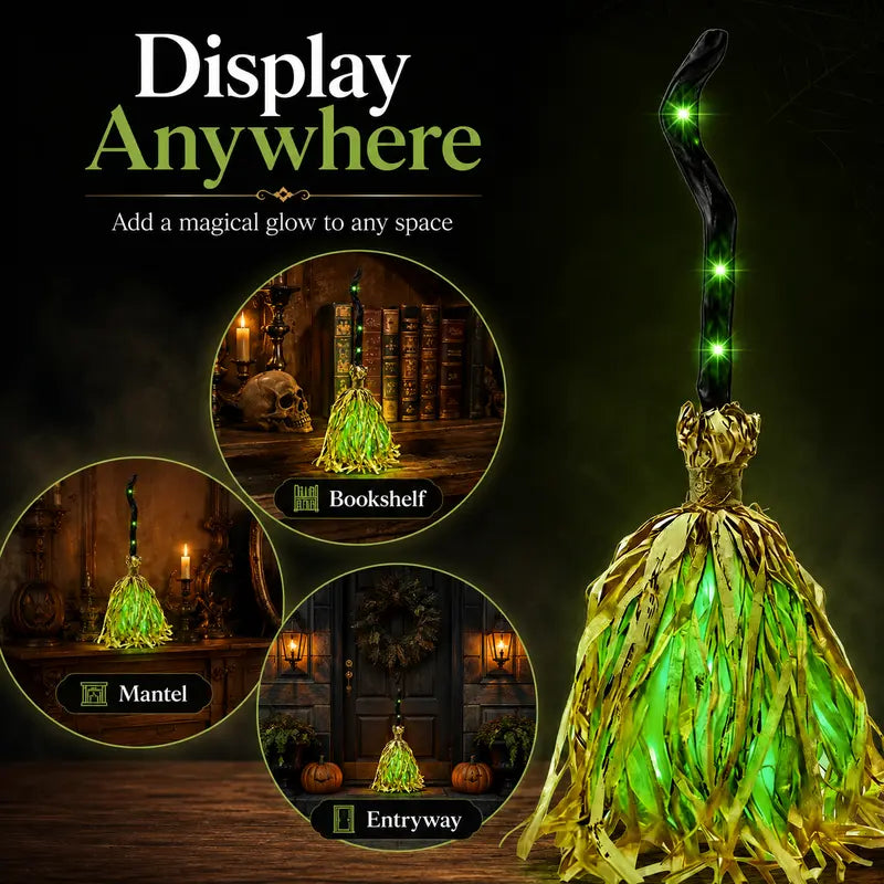 WitchGlow – 🧙‍♀️🧹 Animated Halloween Broom with Light & Sound