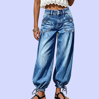 ✨BarrelEase – Women's High Waisted Stretchy Barrel Jeans