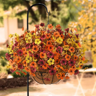HarvestBloom – Fall & Halloween Artificial Flowers, 12 pcs UV-Resistant Colorful Faux Flowers🍂