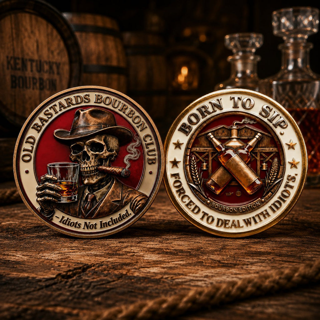 SkullSip – 3D Old Bastards Bourbon Club High-Relief Collectible Coin