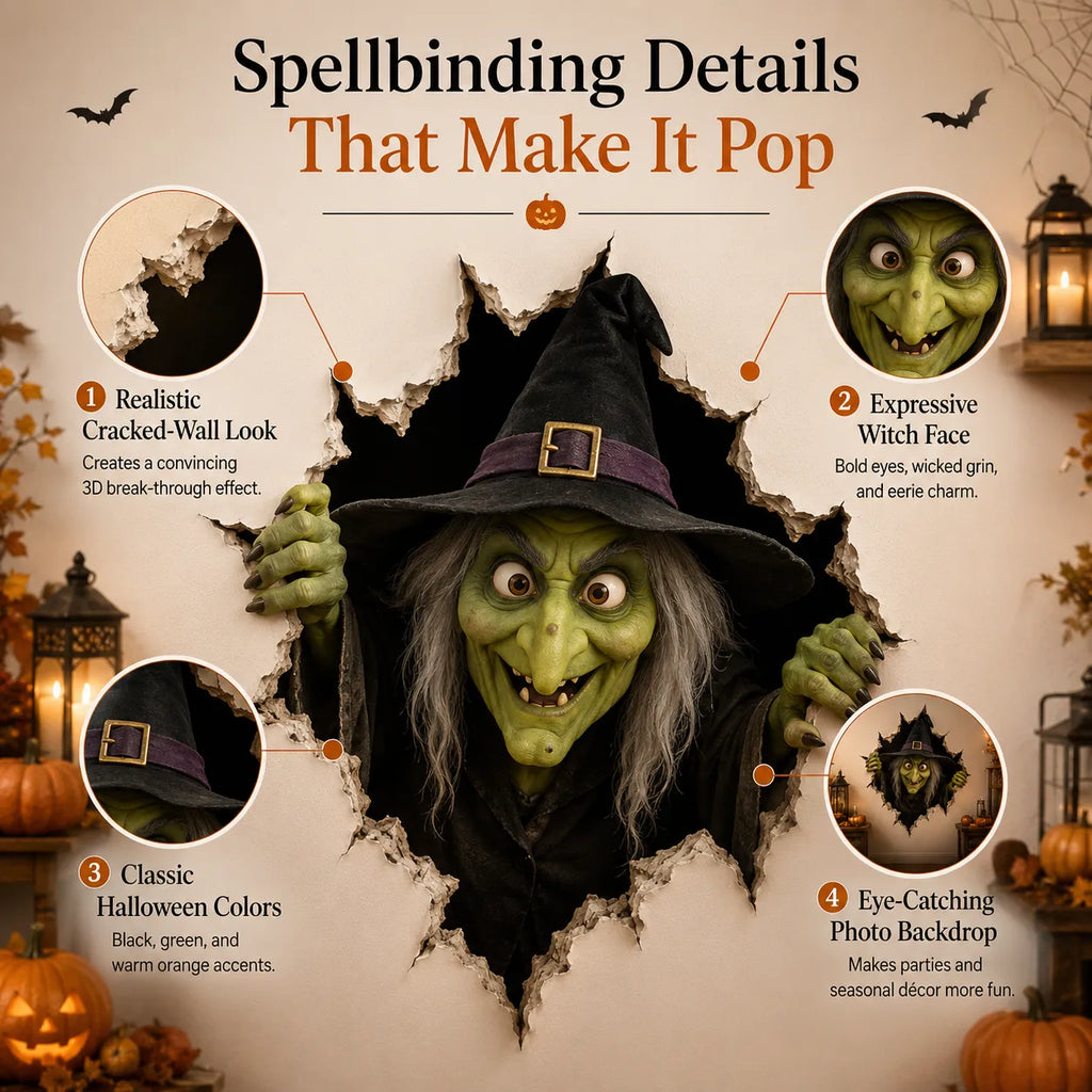 Halloween Witch Decal Details