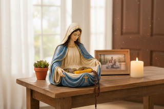 Virgin Mary Bowl - Home Entryway Scene