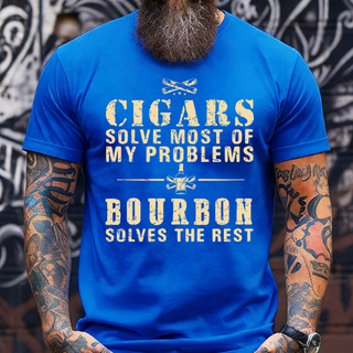 BourbonFix – Cigars Solve Most of My Problems, Bourbon / Whiskey Does the Rest T-Shirt