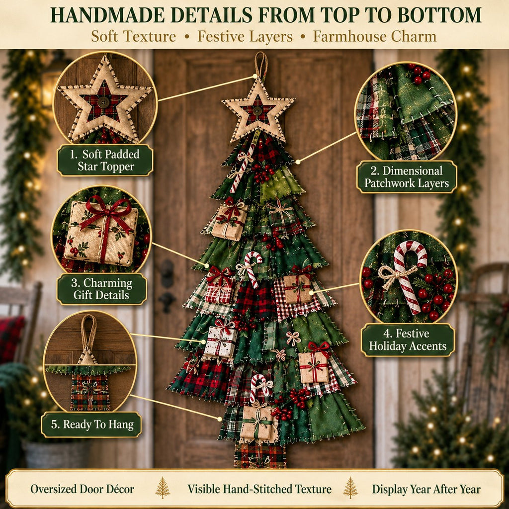 PatchworkWelcome – Beginner-Friendly Oversized DIY Tree Door Hanging Kit