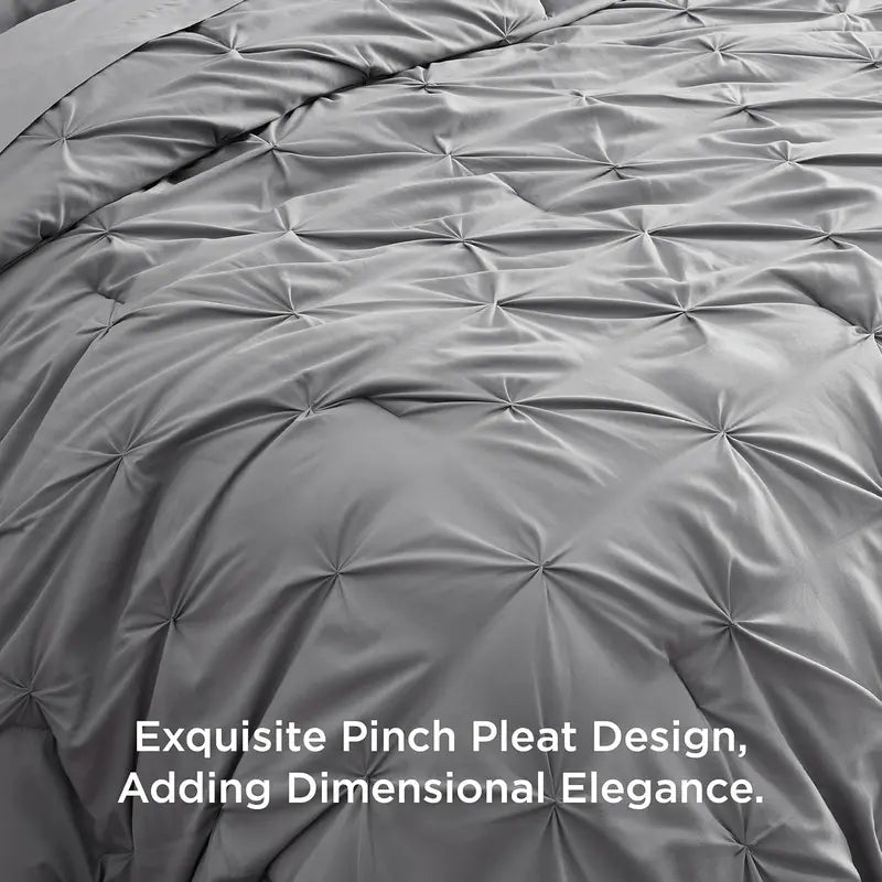 ☁️ CloudPleat – All-Season Pintuck Comforter Set