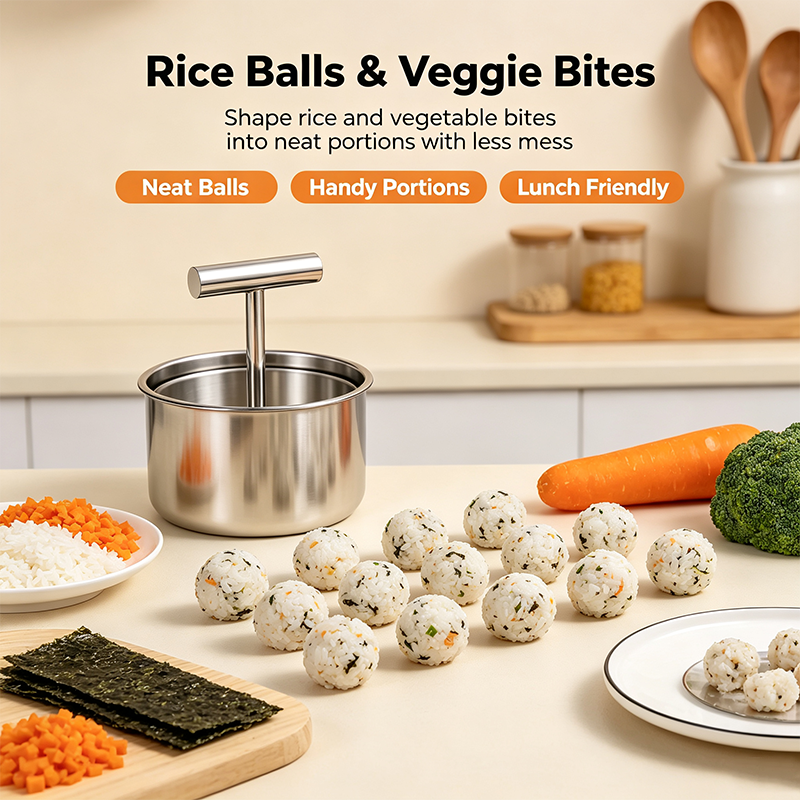 MeatBallPro – Stainless Steel Meatball Maker with 6 Holes for Meatballs, Fish Balls, Veggie Balls and Ice Cream🥩