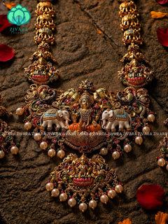 LakshmiGrace – Temple-Style Lakshmi Necklace & Earring Set