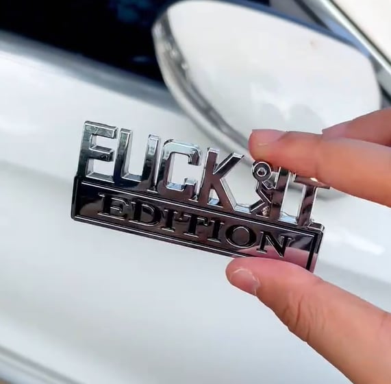CheekyBadge – 🚗🔥 FUCK IT Edition Emblem Car Decal Accessory