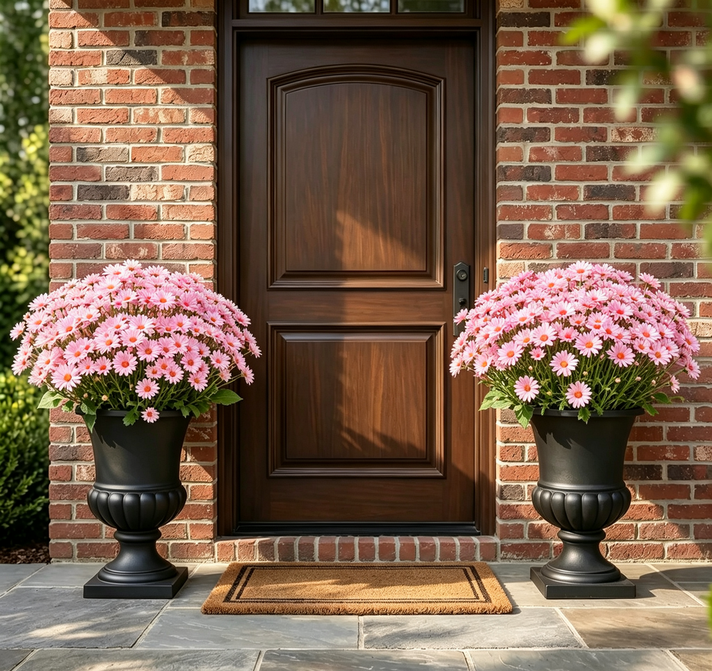 SunsetBloom – 💥🌼 Artificial Outdoor Mums, UV-Resistant, Waterproof & Windproof