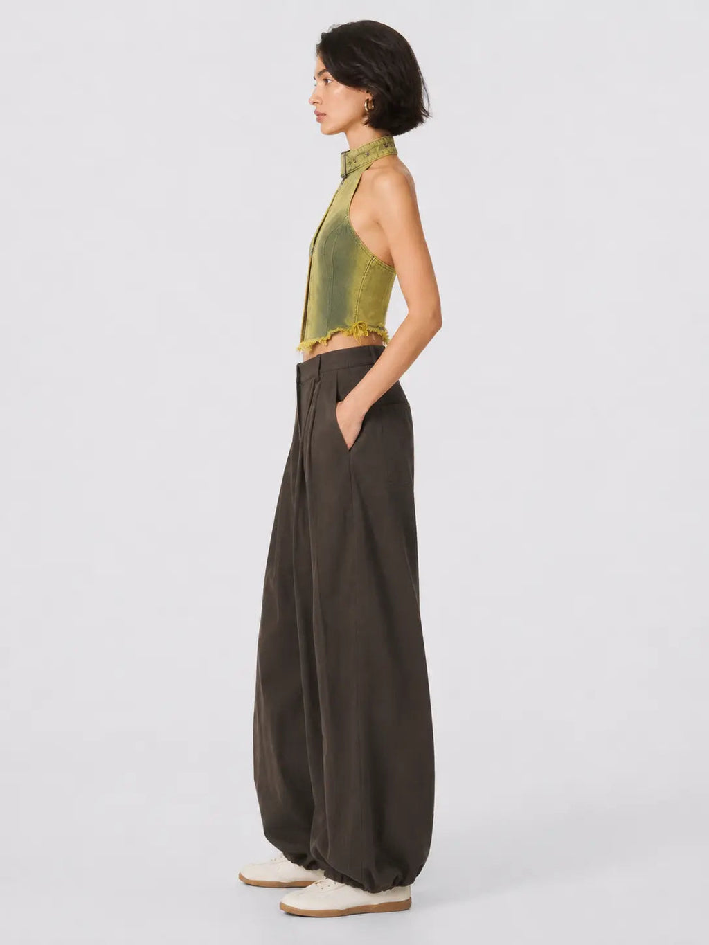 HaloBuckle – Buckle Halter Top & Balloon-Pant Set