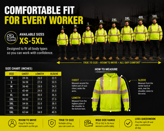 BrightShift – 🔥 Men's High-Visibility Hoodie Work Shirt, Long-Sleeve Reflective Safety Top